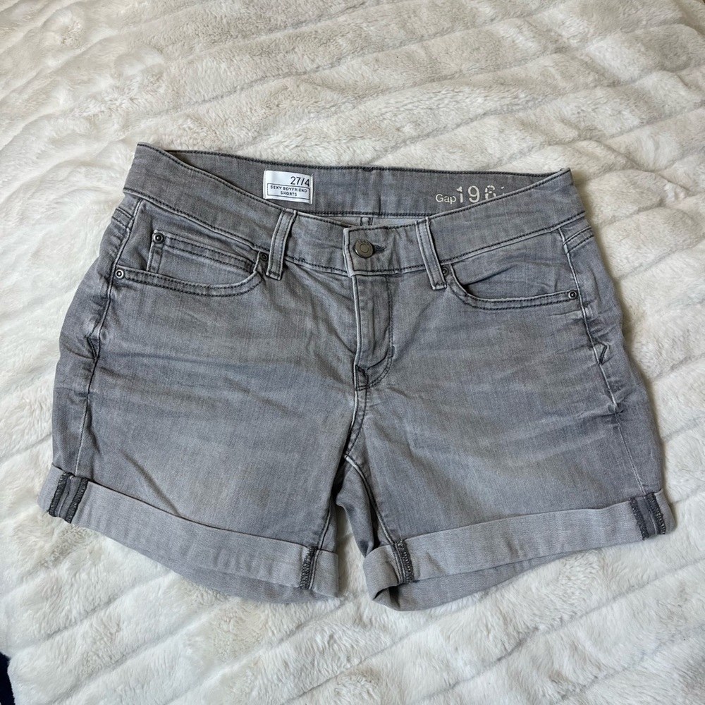 Gap 27/4 Sexy Boyfriend Grey Denim Hepburn Wash Summer Fall Grunge Preppy Shorts